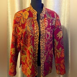 M.D.L. Print Blazer with Cuff Sleeves